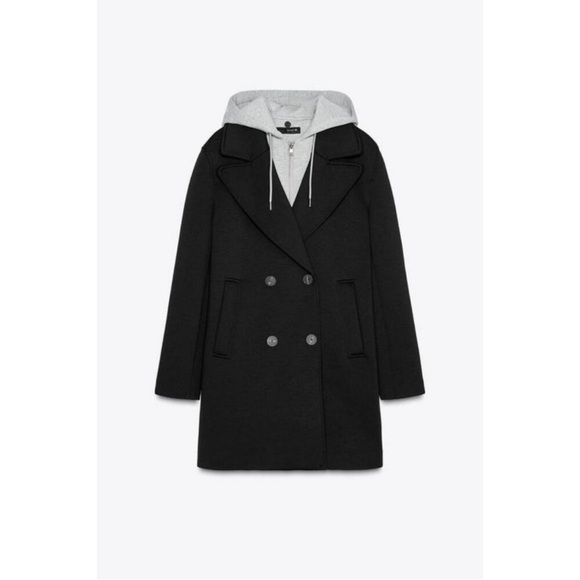 ZARA COAT WITH COMBINED HOODIE - Picture 5 of 7